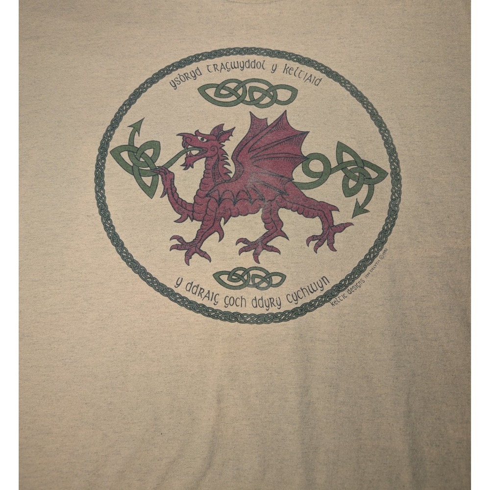 Vintage 1992 Keltic Designs Jen Delyth T Shirt XL Celtic Dragon Single Stitch - Picture 7 of 14